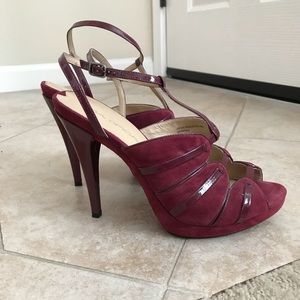 Via Spiga Burgungy Suede Heels 👠